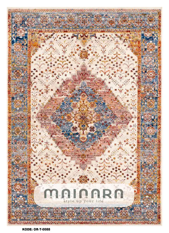 Karpet Tradisional (OR-T-0088) - Orange, Peach