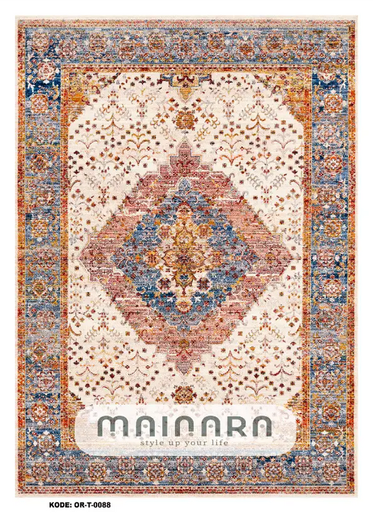 Karpet Tradisional (OR-T-0088) - Orange, Peach
