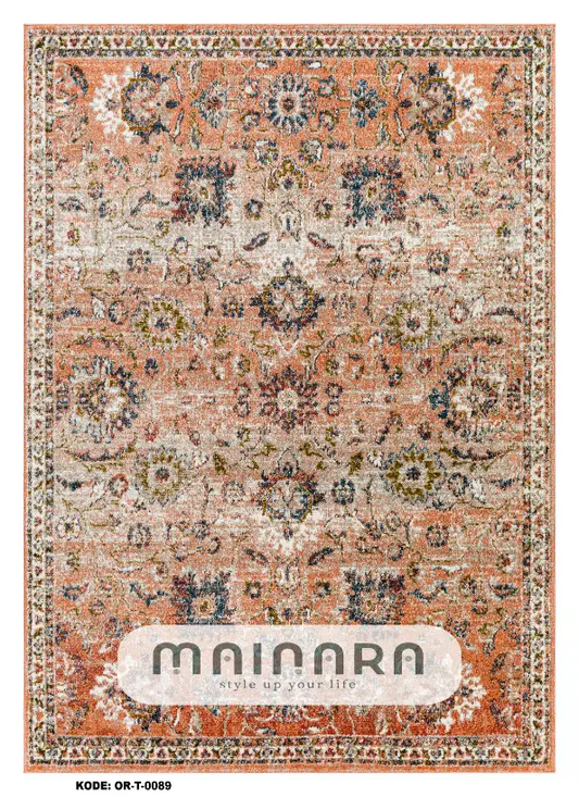 Karpet Tradisional (OR-T-0089) - Orange, Peach