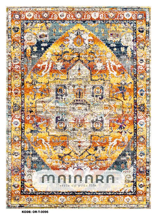 Karpet Tradisional (OR-T-0096) - Orange, Yellow