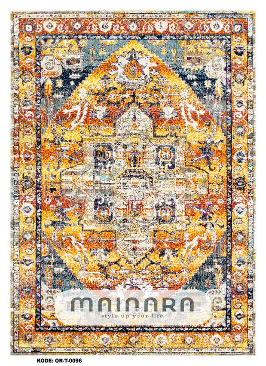 Karpet Tradisional (OR-T-0096) - Orange, Yellow