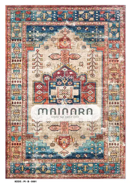 Karpet Bohemian (PI-B-0001) - Pink,Salmon,Blue