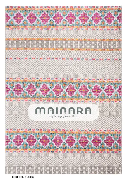Karpet Bohemian (PI-B-0004) - Pink,Grey