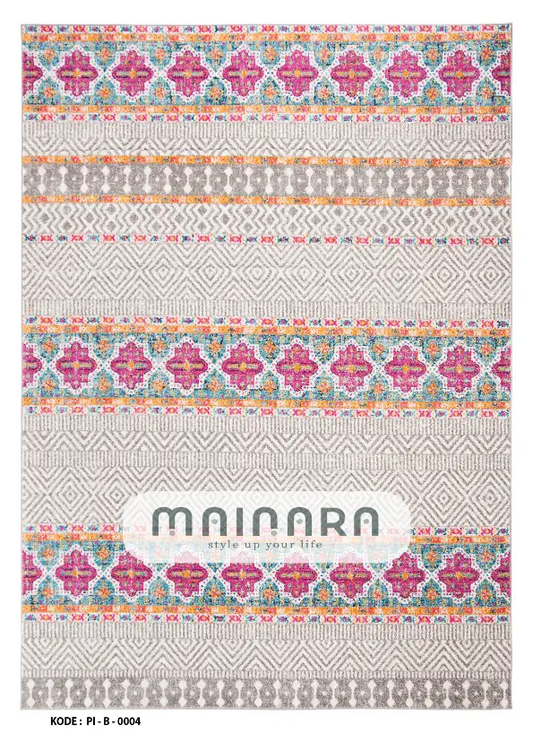 Karpet Bohemian (PI-B-0004) - Pink,Grey