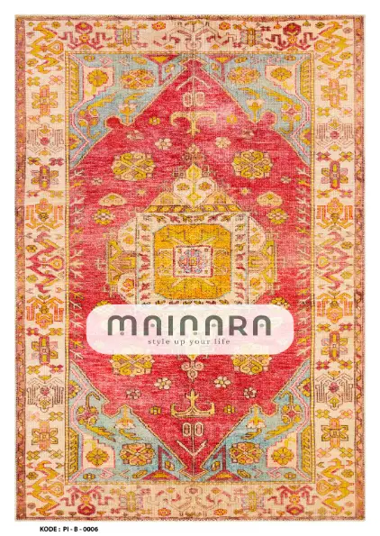 Karpet Bohemian (PI-B-0006) - Pink,Red