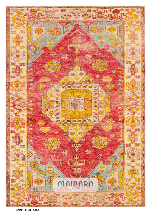 Karpet Bohemian (PI-B-0006) - Pink,Red