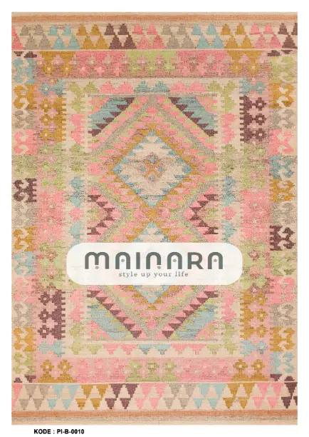 Karpet Bohemian (PI-B-0010) - Pink,Cream
