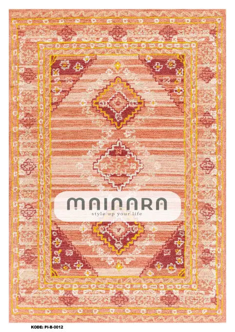 Karpet Bohemian (PI-B-0012) - Pink,Orange