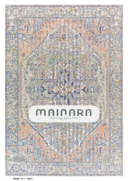 Karpet Tradisional (PI-T-0014) - Peach,Blue
