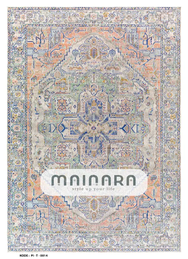 Karpet Tradisional (PI-T-0014) - Peach,Blue