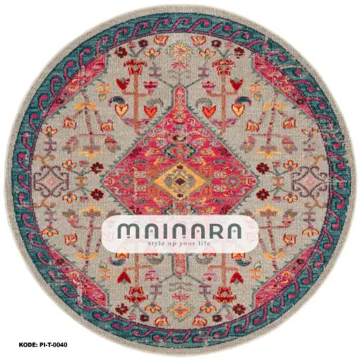 karpet Tradisional (PI-T-0040) - Pink,Grey,Blue