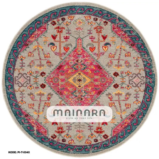 karpet Tradisional (PI-T-0040) - Pink,Grey,Blue