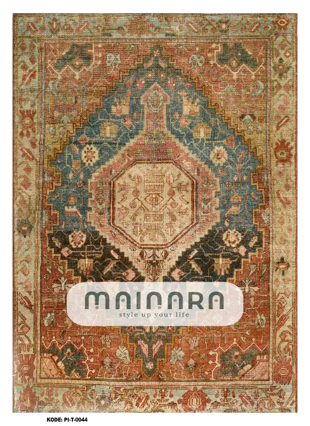 karpet Tradisional (PI-T-0044) - Pink,Brown,Green