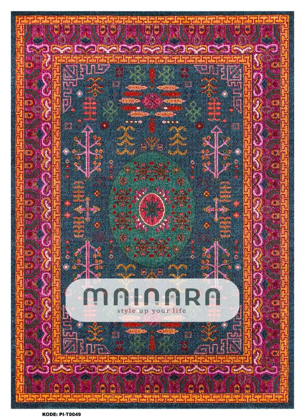 karpet Tradisional (PI-T-0049) - Pink,Grey,Orange