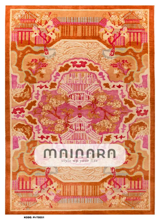 karpet Tradisional (PI-T-0051) - Pink,Orange