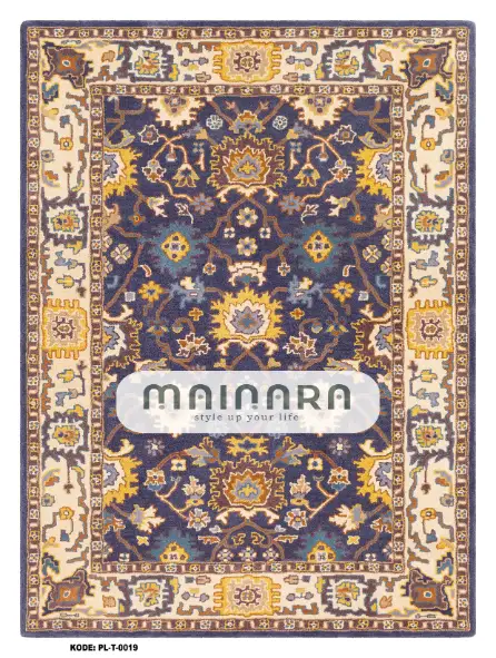 Karpet Tradisional (PL-T-0019) - Purple,Cream