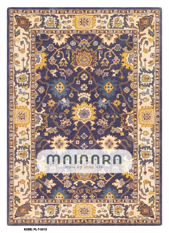 Karpet Tradisional (PL-T-0019) - Purple,Cream