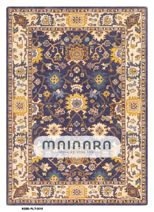 Karpet Tradisional (PL-T-0019) - Purple,Cream