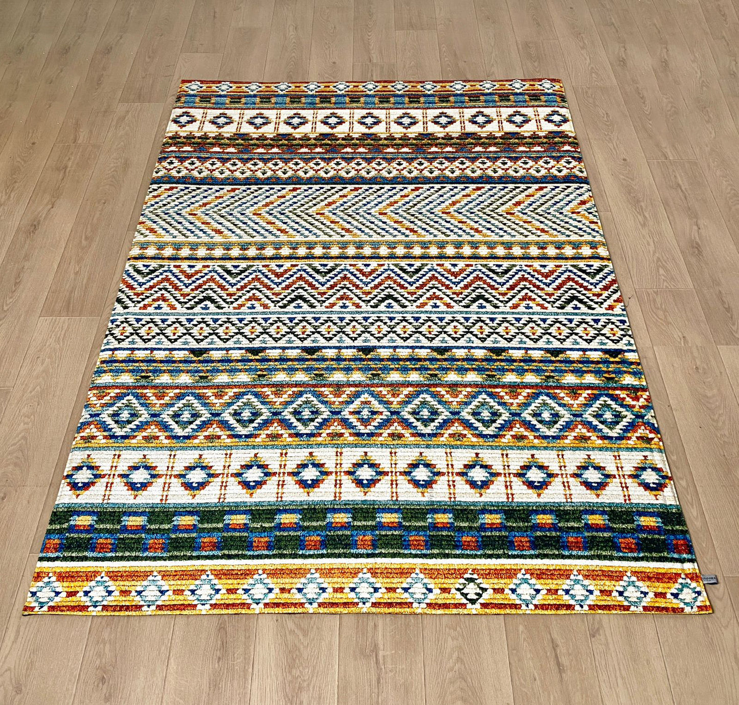 Karpet Bohemian (GR-B-0003) - Green,Orange,Yellow,Blue,Cream