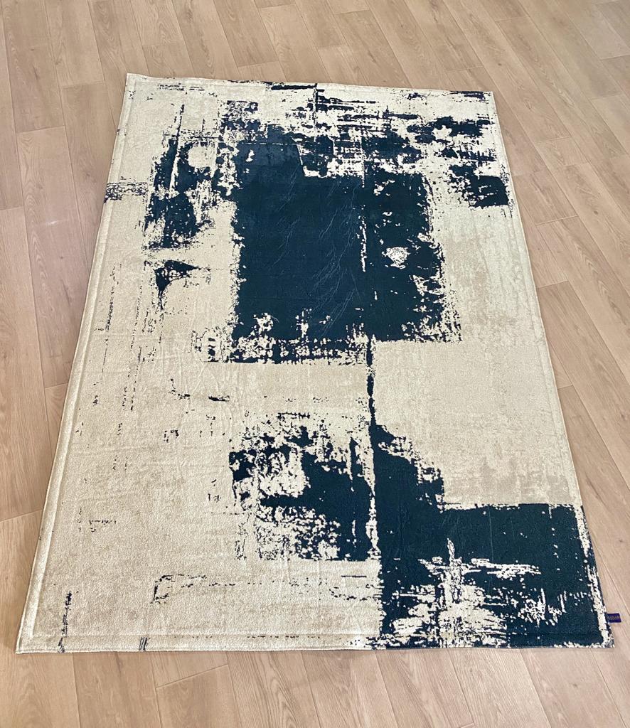 Karpet Abstrak (BK-A-0005) - Black,Grey,Cream