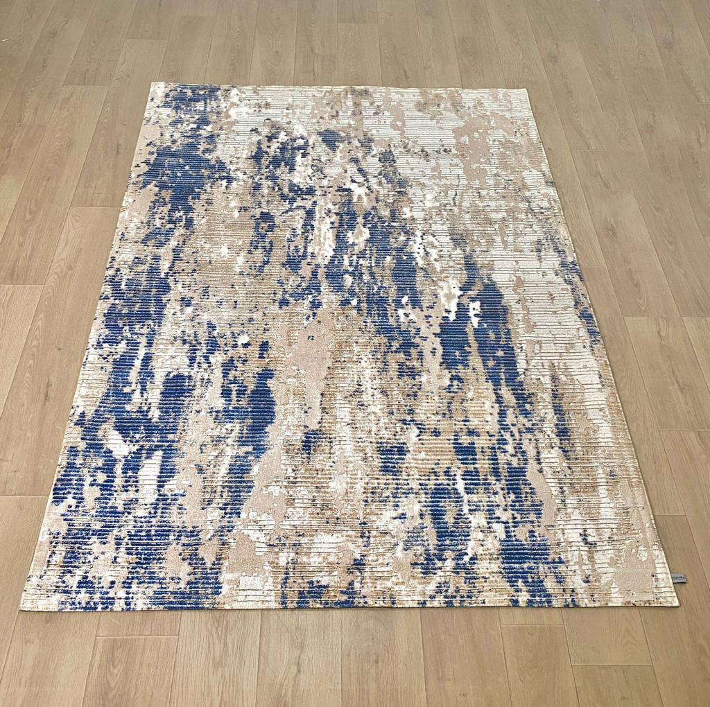 Karpet Abstrak (BU-A-0004) - Blue,Cream