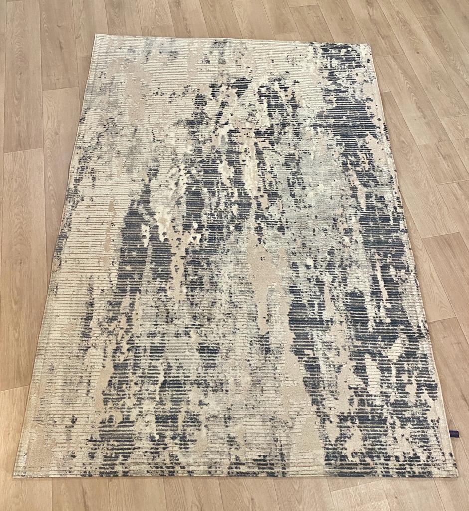 Karpet Abstrak (BR-A-0033) - Brown,Grey,Cream