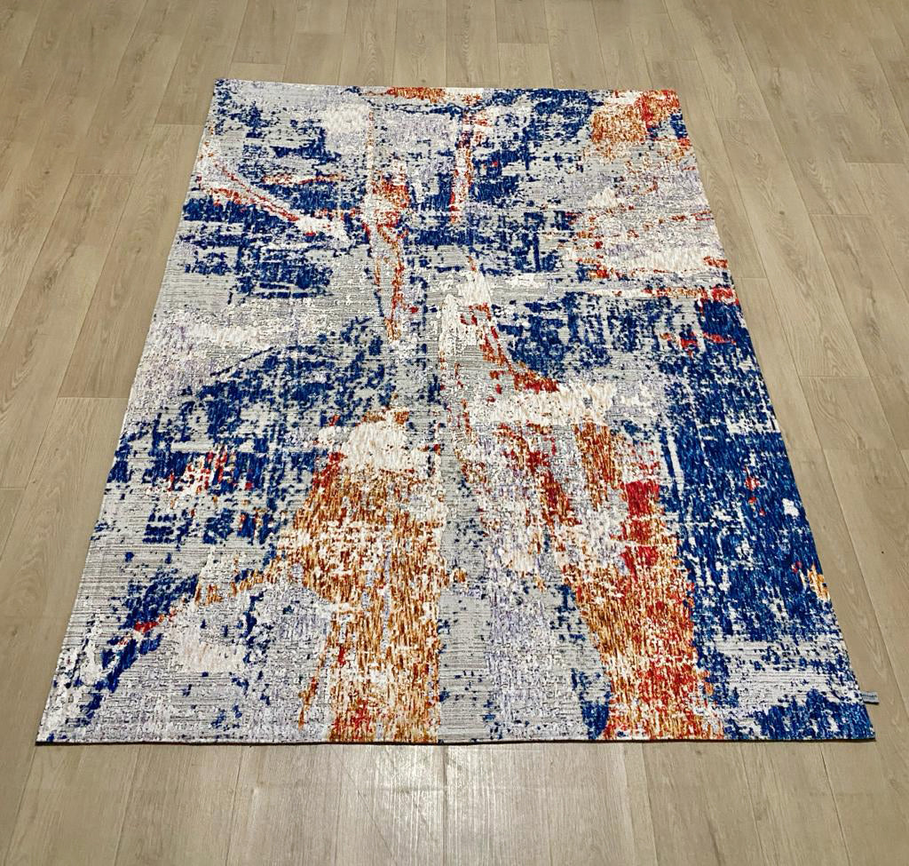 Karpet Abstrak (BU-A-0020) - Blue,Grey,Orange
