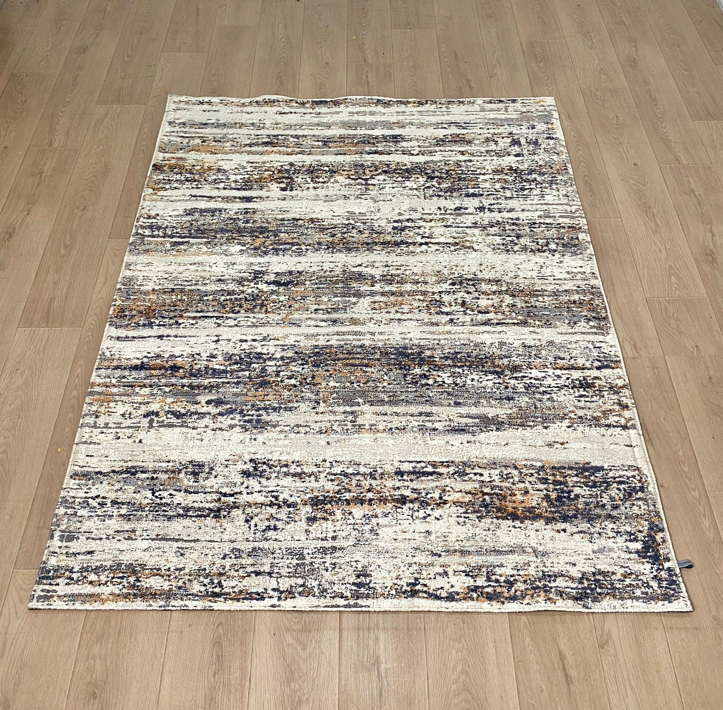 Karpet Abstrak (BR-A-0021) - Brown,Cream,Grey