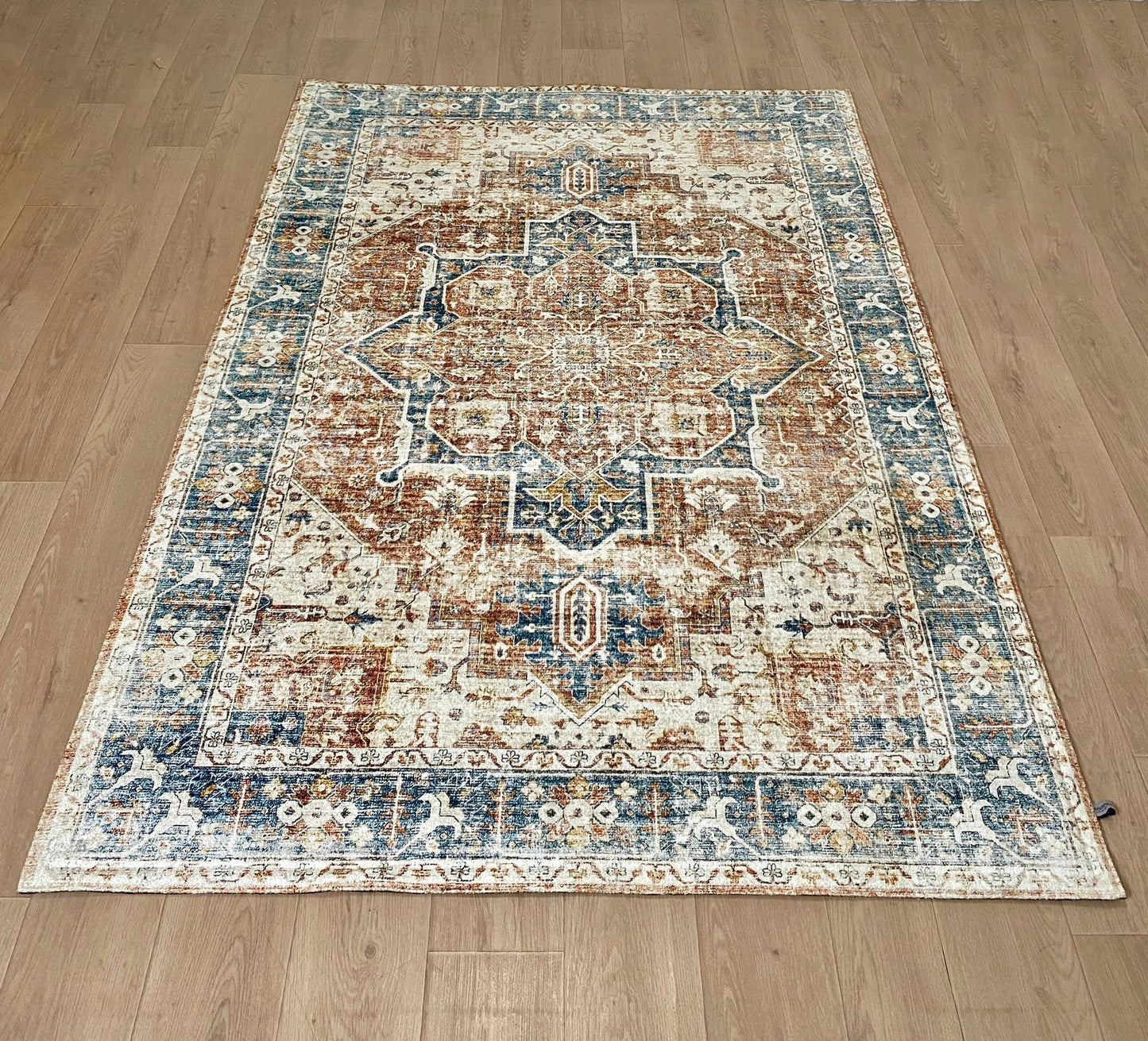 Karpet Tradisional (BR-T-0037) - Brown,Blue,Grey