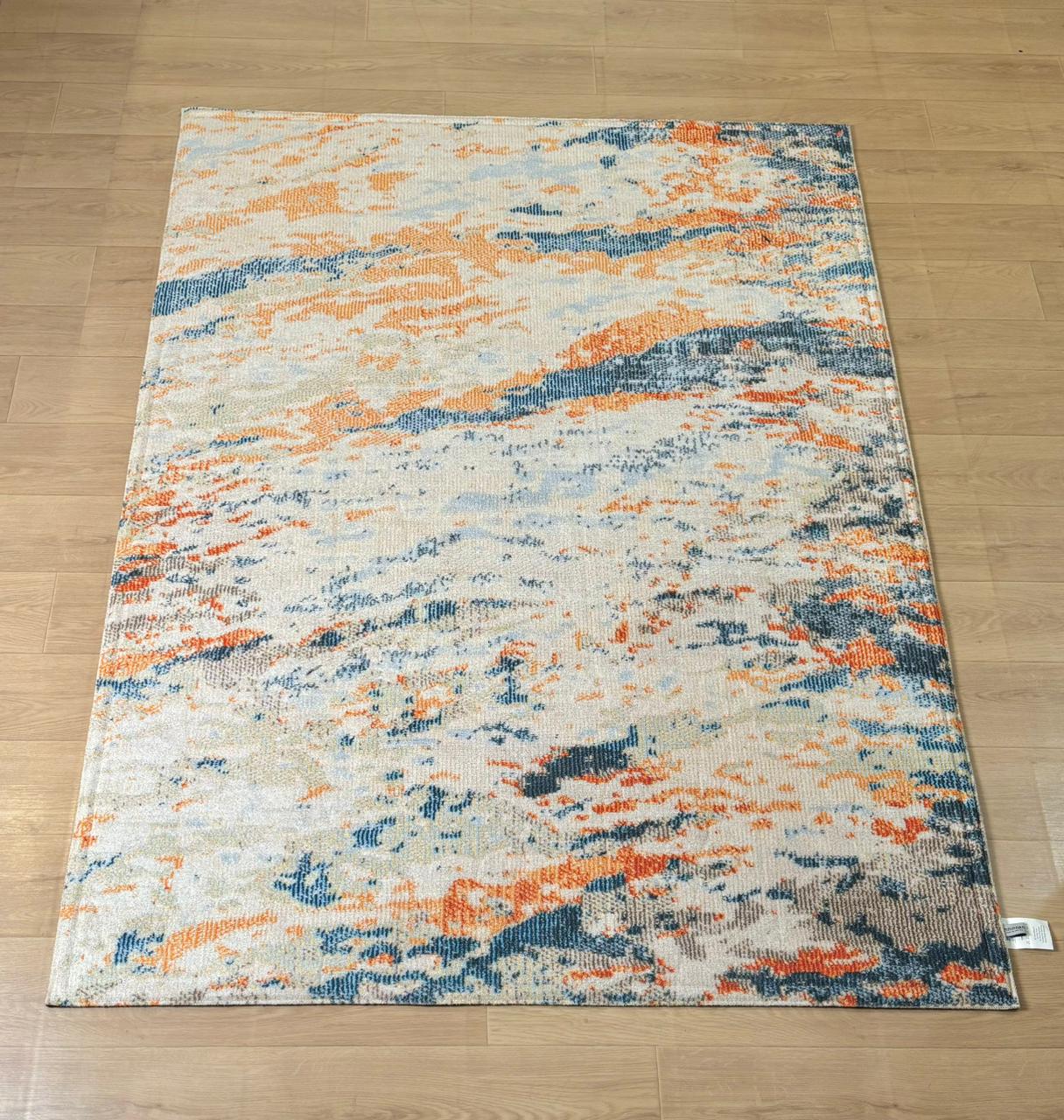 Karpet Abstrak (OR-A-0006) - Orange,Blue,Ceam