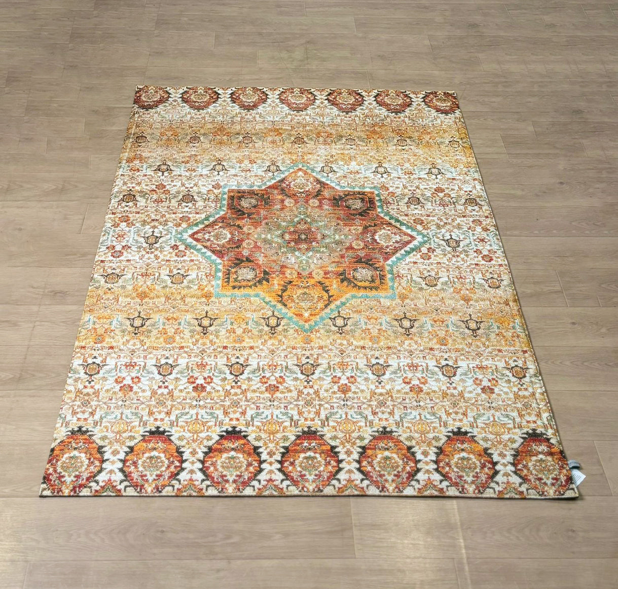 Karpet Bohemian (BR-B-0035) - Brown,Orange,Cream,Green