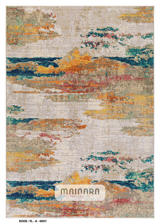 Karpet Abstrak (YL-A-0001) - Yellow,Cream