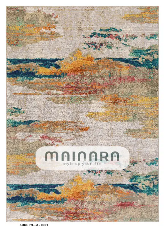 Karpet Abstrak (YL-A-0001) - Yellow,Cream