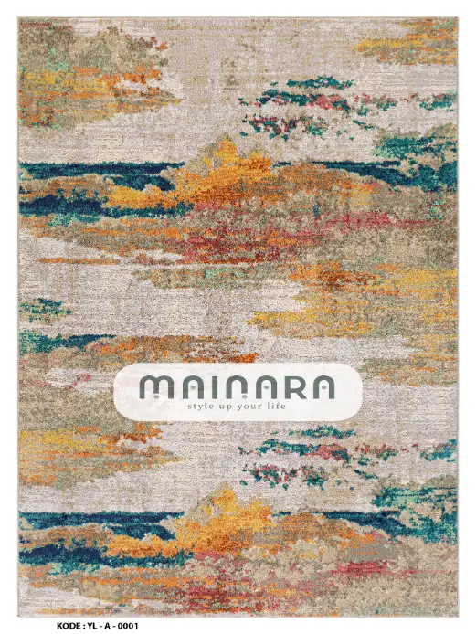 Karpet Abstrak (YL-A-0001) - Yellow,Cream