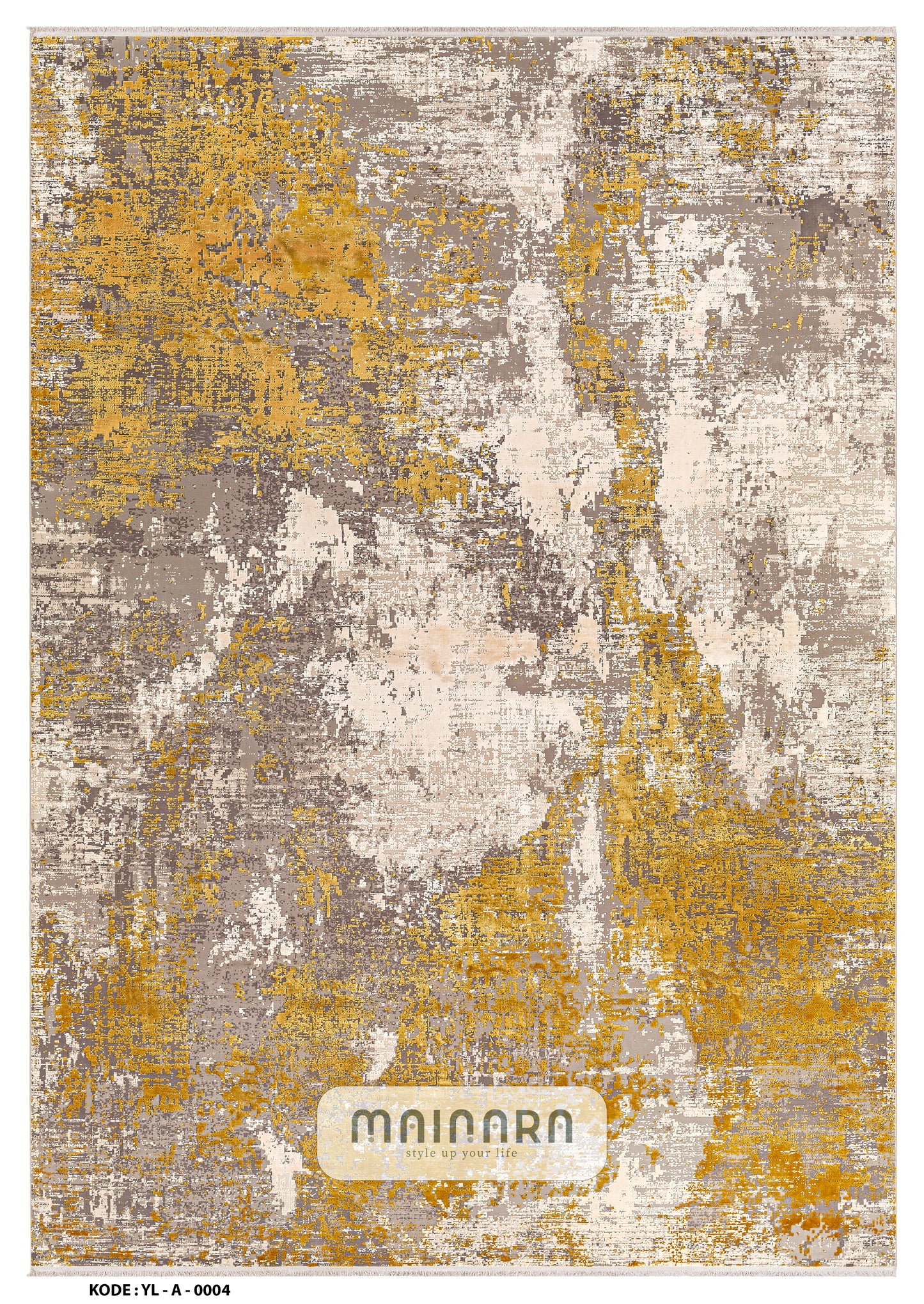 Karpet Abstrak (YL-A-0004) - Yellow,Cream