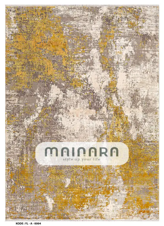 Karpet Abstrak (YL-A-0004) - Yellow,Cream