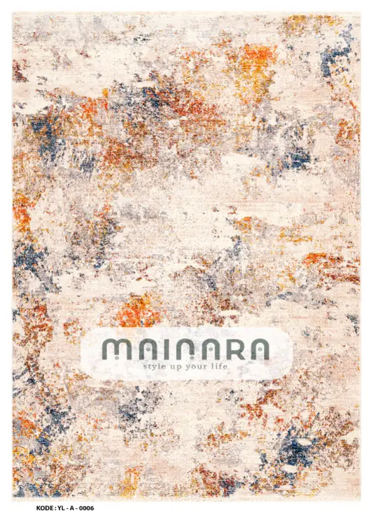 Karpet Abstrak (YL-A-0006) - Yellow,Cream