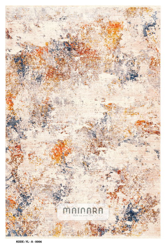 Karpet Abstrak (YL-A-0006) - Yellow,Cream
