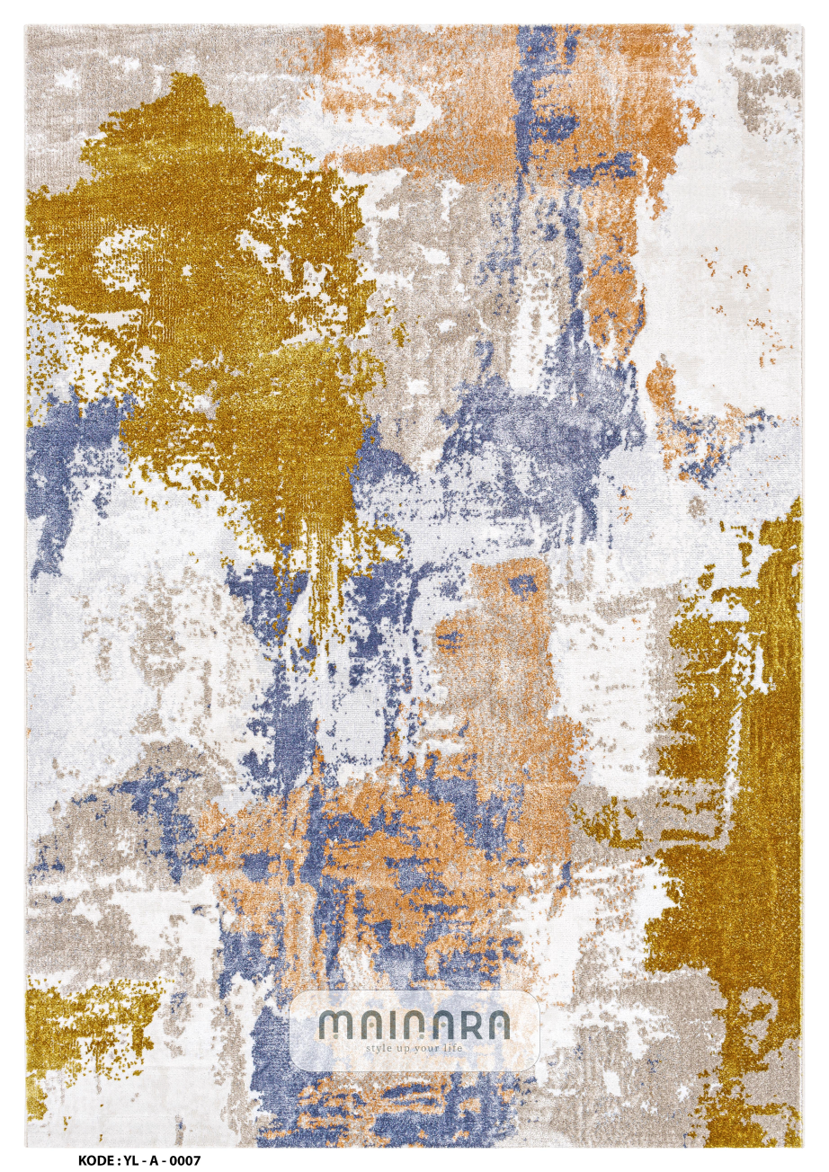 Karpet Abstrak (YL-A-0007) - Yellow,Cream,Blue