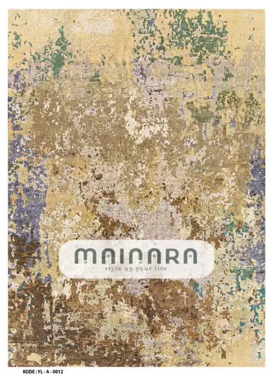 Karpet Abstrak (YL-A-0012) - Yellow,Cream