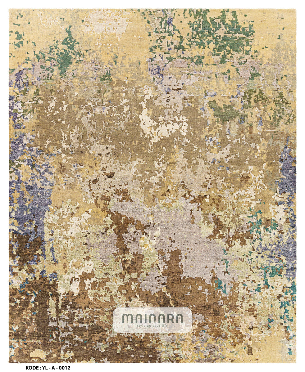 Karpet Abstrak (YL-A-0012) - Yellow,Cream