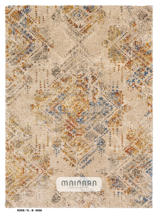 Karpet Bohemian (YL-B-0006) - Yellow,Cream