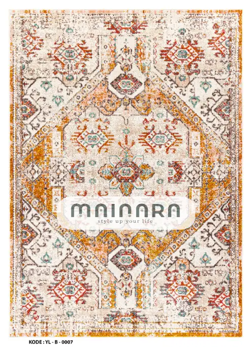 Karpet Bohemian (YL-B-0007) - Yellow,Cream