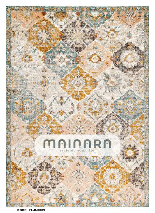 Karpet Bohemian (YL-B-0009) - Yellow,Cream