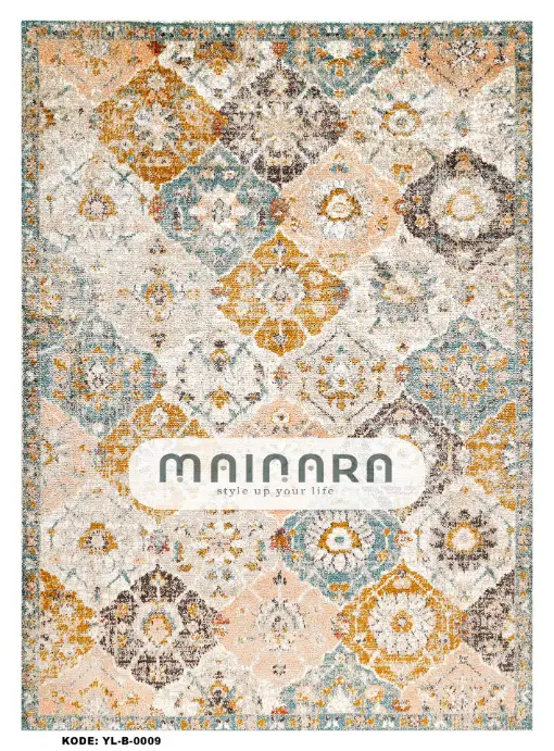 Karpet Bohemian (YL-B-0009) - Yellow,Cream