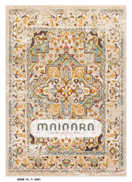 Karpet Tradisional (YL-T-0001) - Yellow,Cream