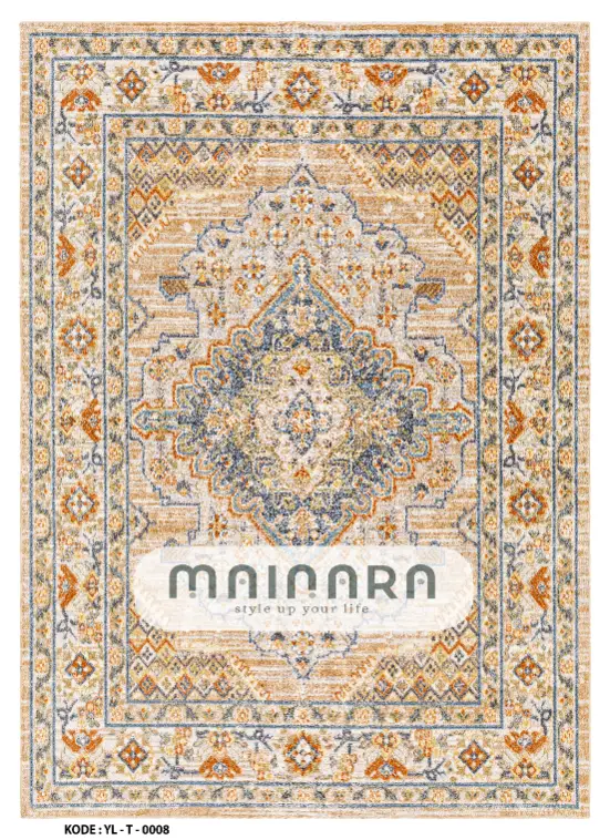 Karpet Tradisional (YL-T-0008) - Yellow,Cream