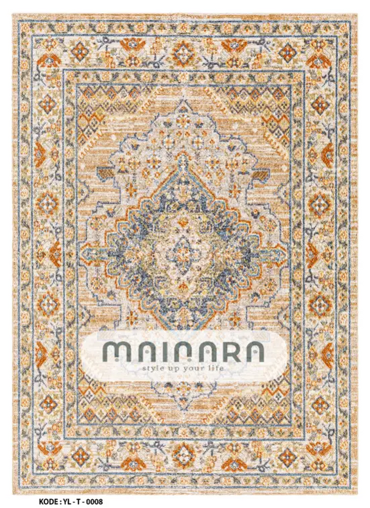 Karpet Tradisional (YL-T-0008) - Yellow,Cream