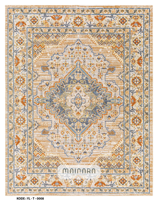 Karpet Tradisional (YL-T-0008) - Yellow,Cream