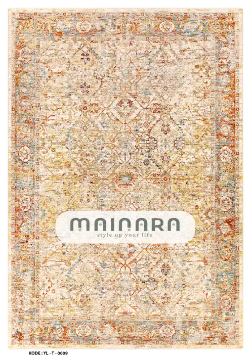 Karpet Tradisional (YL-T-0009) - Yellow,Cream